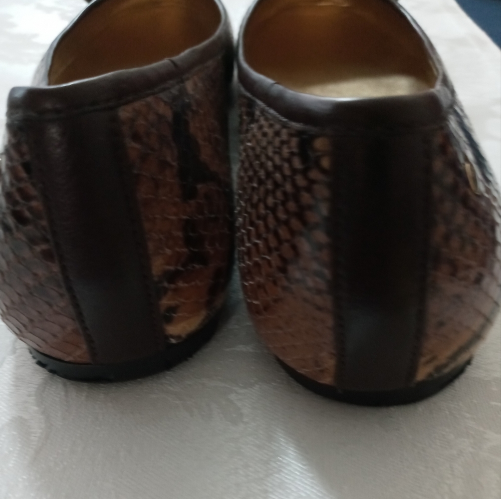 Coach Brown Python Snake Print Flat Ballet Shoes … - image 6